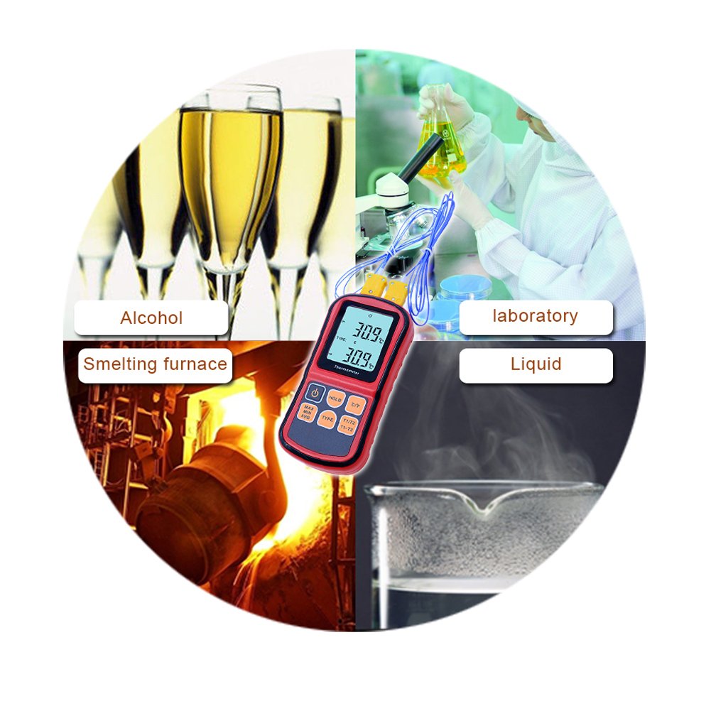 Dual-Kanal Digitalthermometer mit K-Typ Sensoren
