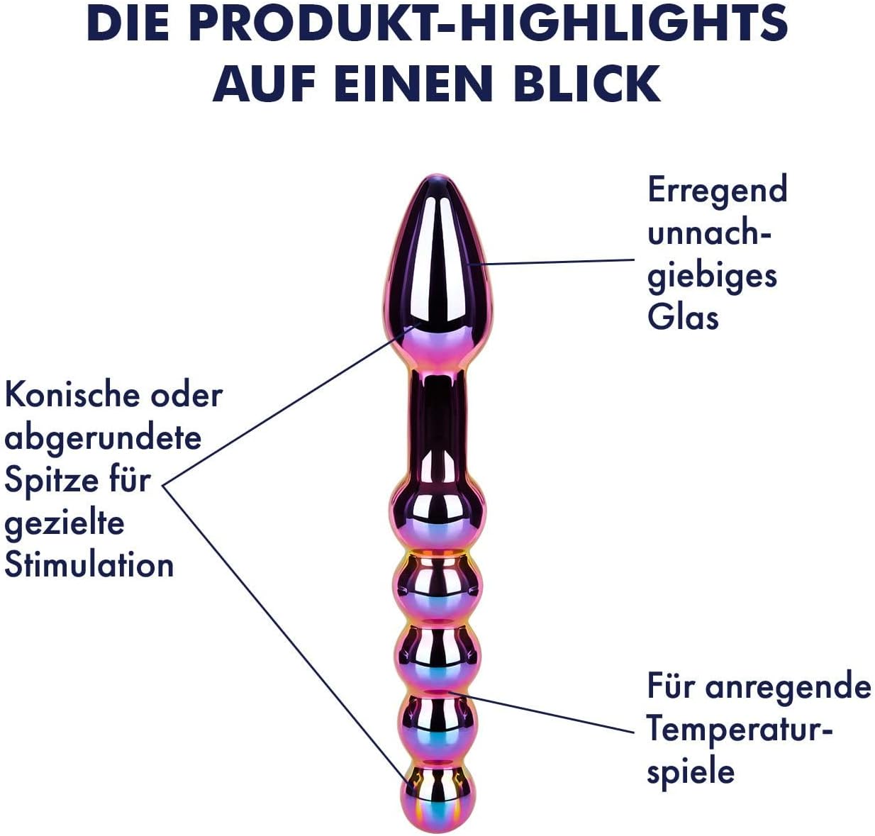 Stylischer Glasdildo mit konischer Spitze
