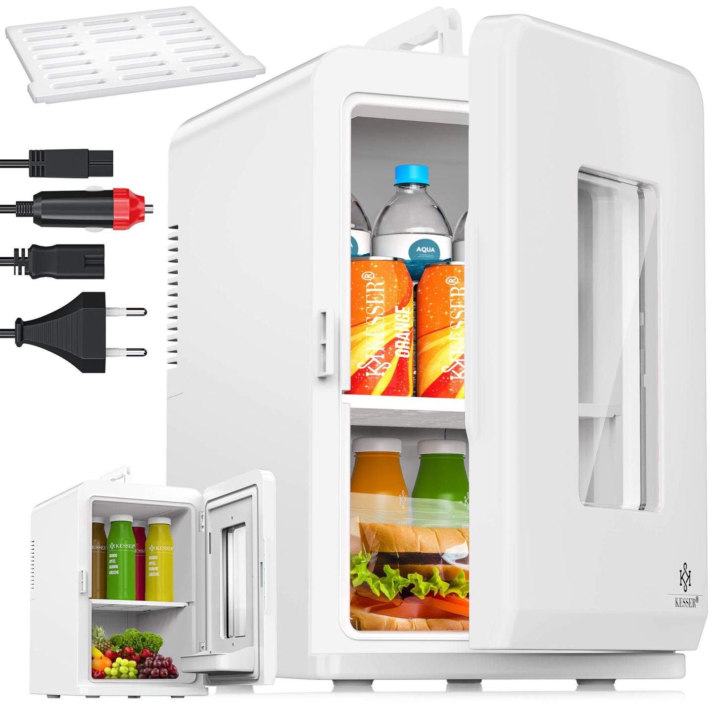2in1 Mini Kühlschrank mit Kühl- und Heizfunktion, 15L Weiss
