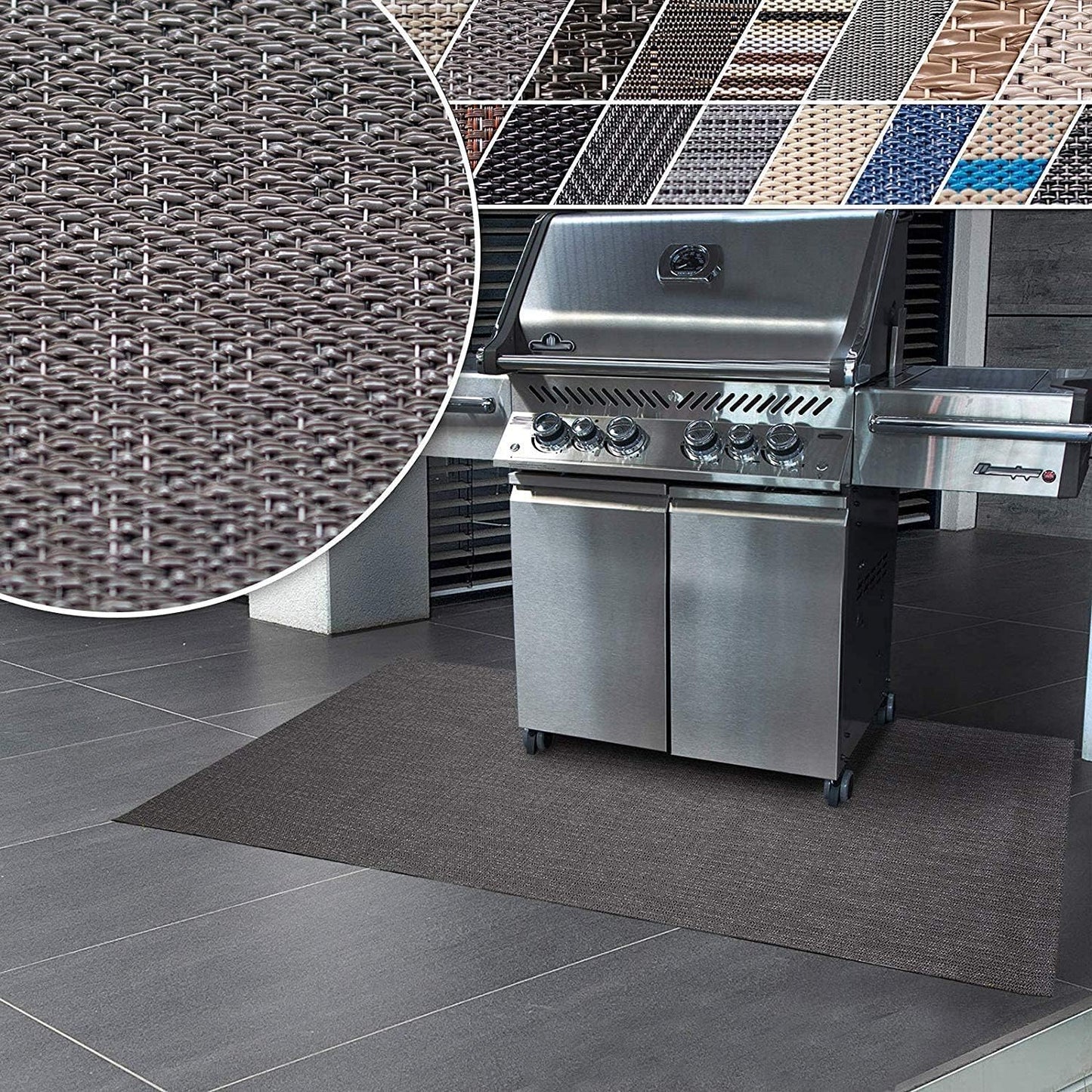 Grillmatte für Gas- & Holzkohlegrill, 180x180 cm, 180 x 180 cm Geona