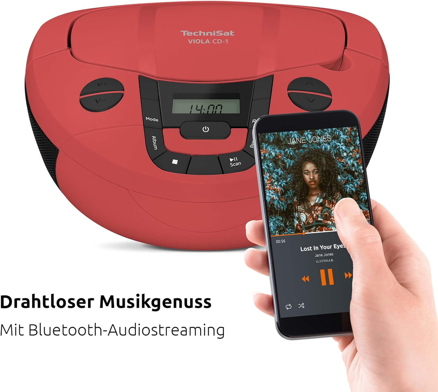 Tragbare CD-Boombox, rot