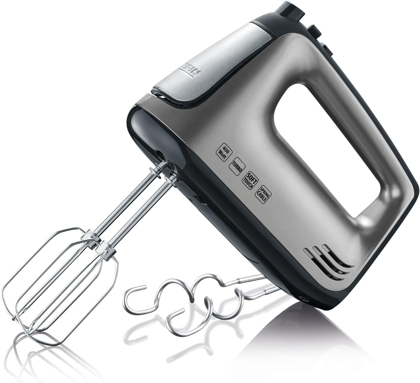 Handmixer HM 3832 mit 5 Geschwindigkeitsstufen, Rostfreier Edelstahl ; Single