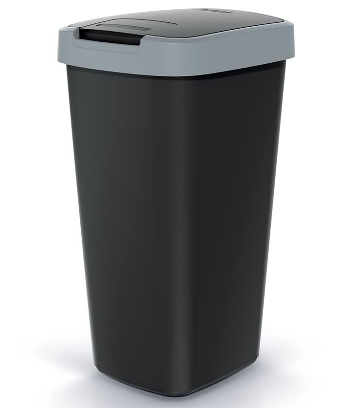 Compacta Q Schwingdeckeleimer, Grau 45L