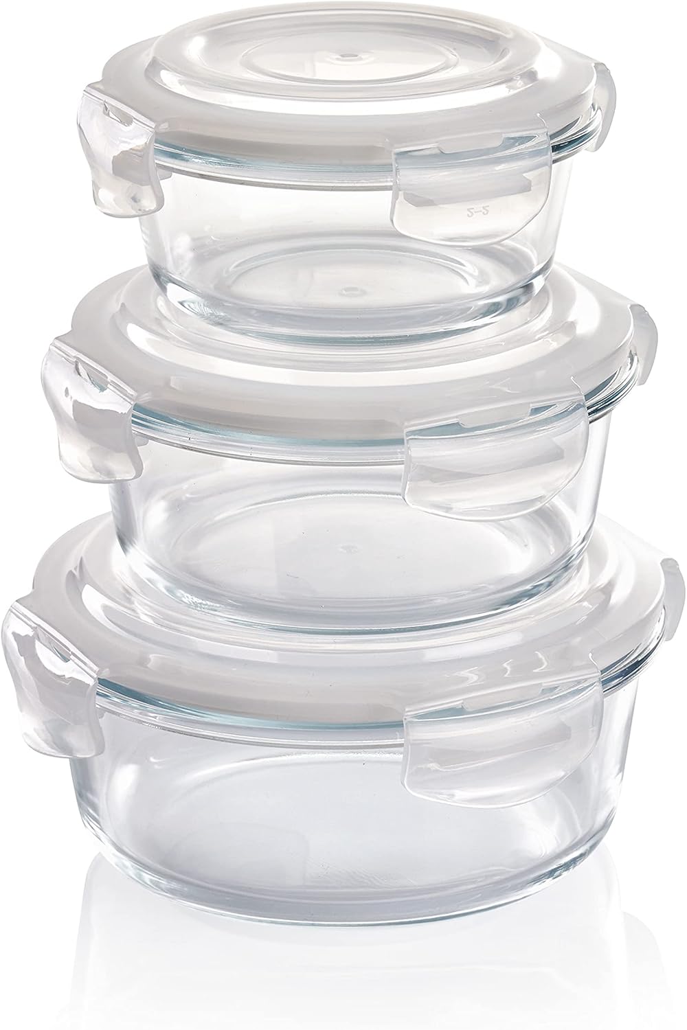Glas-Frischhaltedosen Set (3 Stück), 1 x 400 ml, 1 x 620 ml, 1 x 950 ml Rund