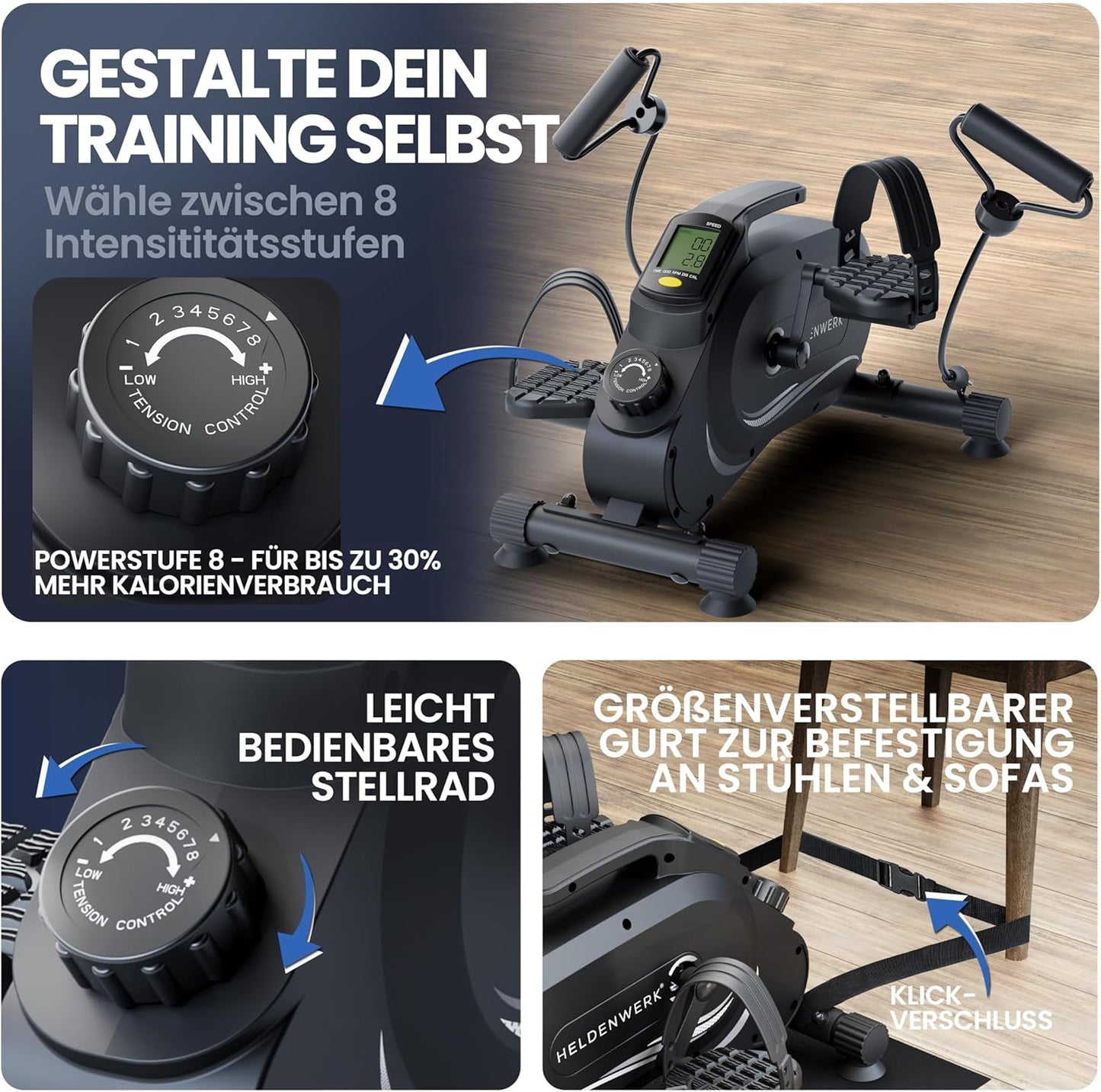 Pedaltrainer PRO Set - Arm- und Beintrainer für Zuhause
