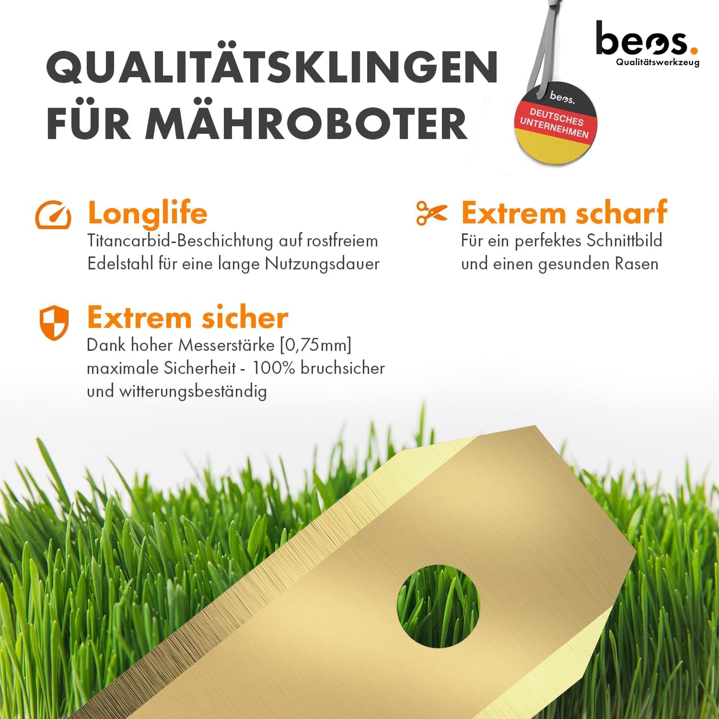 30-teiliges Ersatzmesser-Set für Mähroboter, Für Gardena, Husqvarna & Segway
