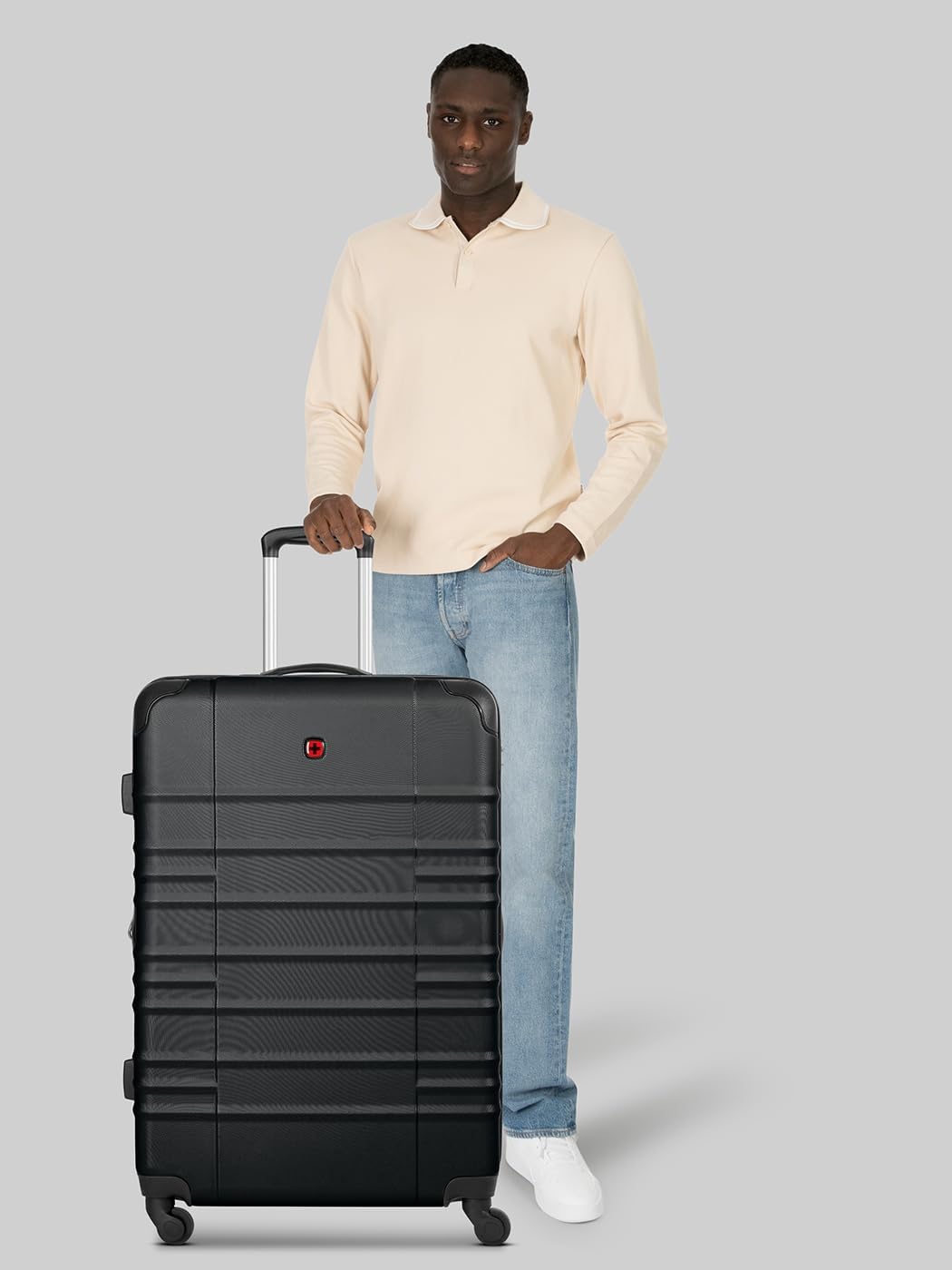 Amplar Evo 4 Trolley mit Dehnfalte, Schwarz Koffer L + (75 cm)