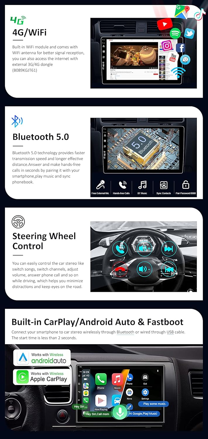Android 10 Autoradio für Golf 7 mit Rückfahrkamera