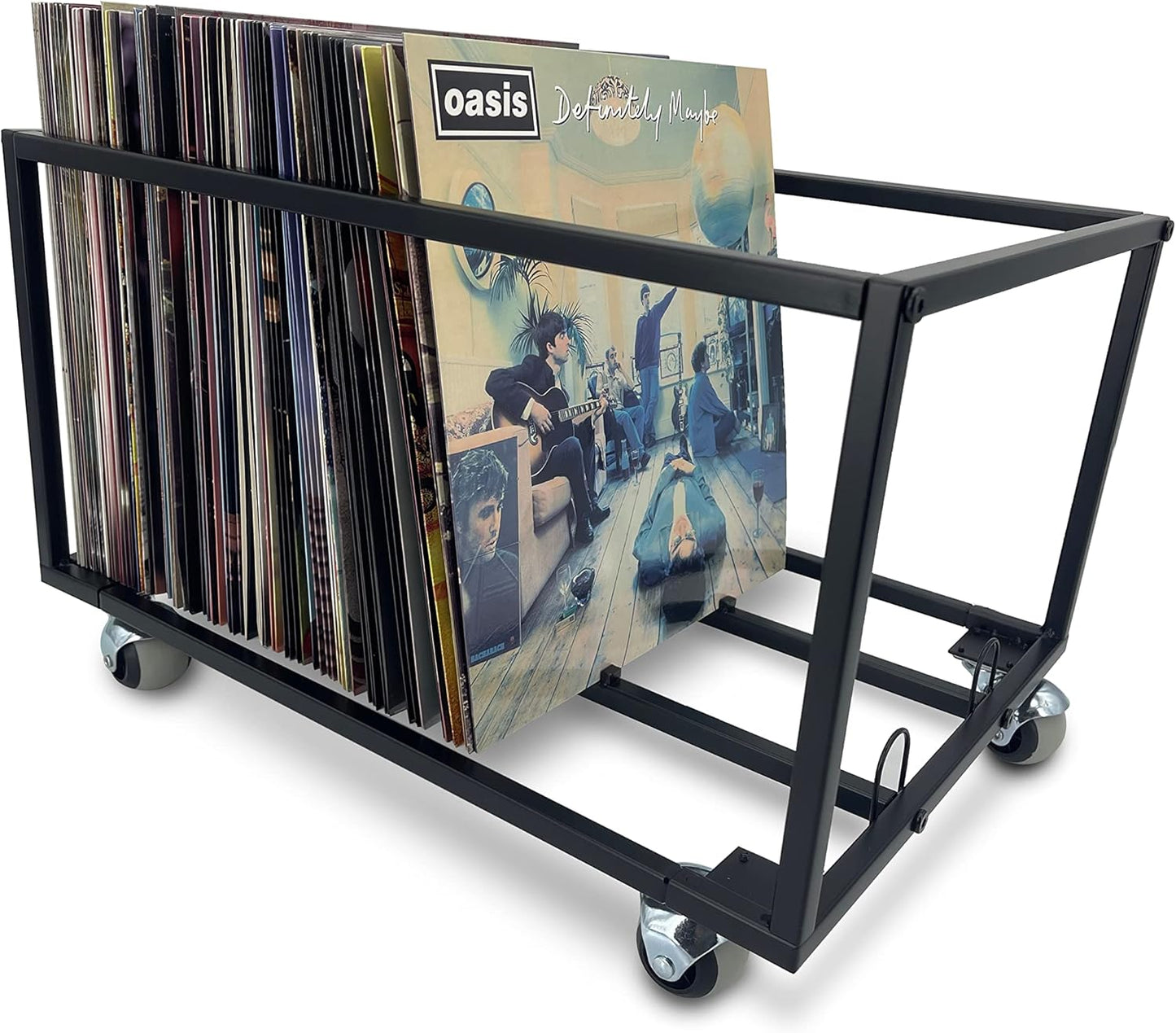 Schallplatten-Organizer auf Rädern