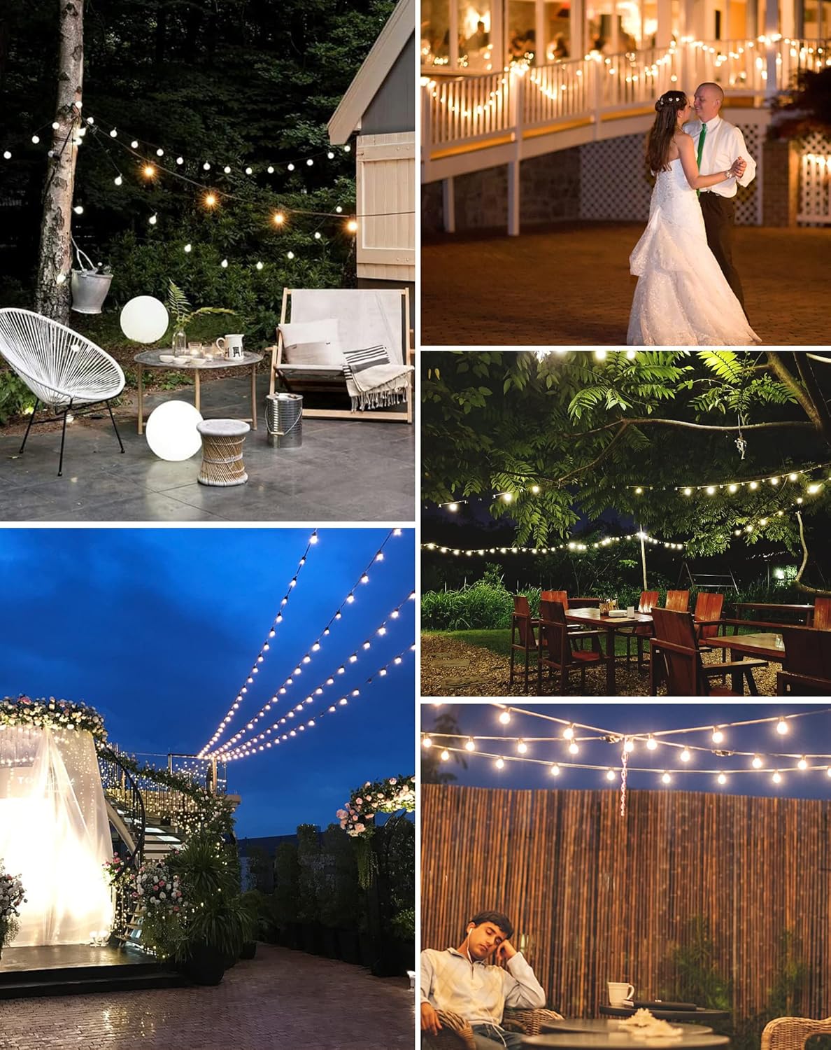 Erweiterbare LED Lichterkette mit 15 Glühbirnen, Strom-7.6M