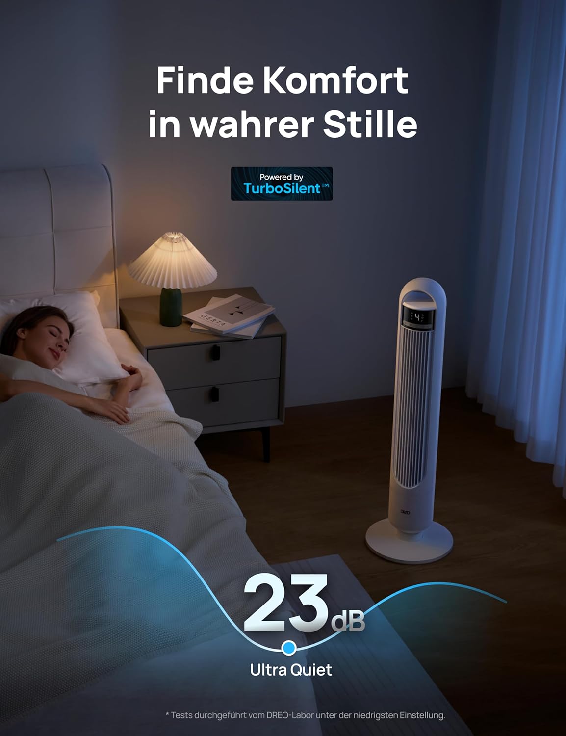 Smart Turmventilator mit App-Steuerung, Weiss 91.5cm