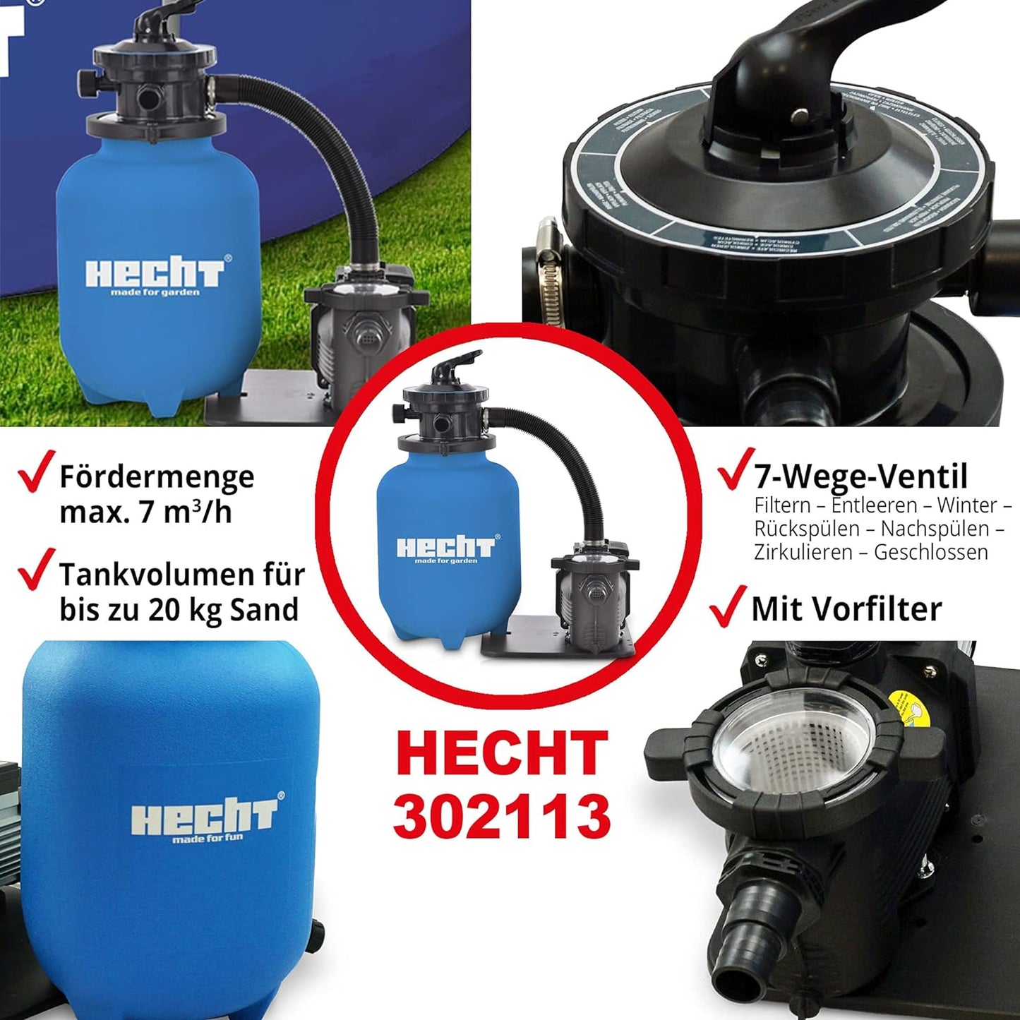 302113 Sandfilteranlage, Sandfilteranlage Pool H13 Blau