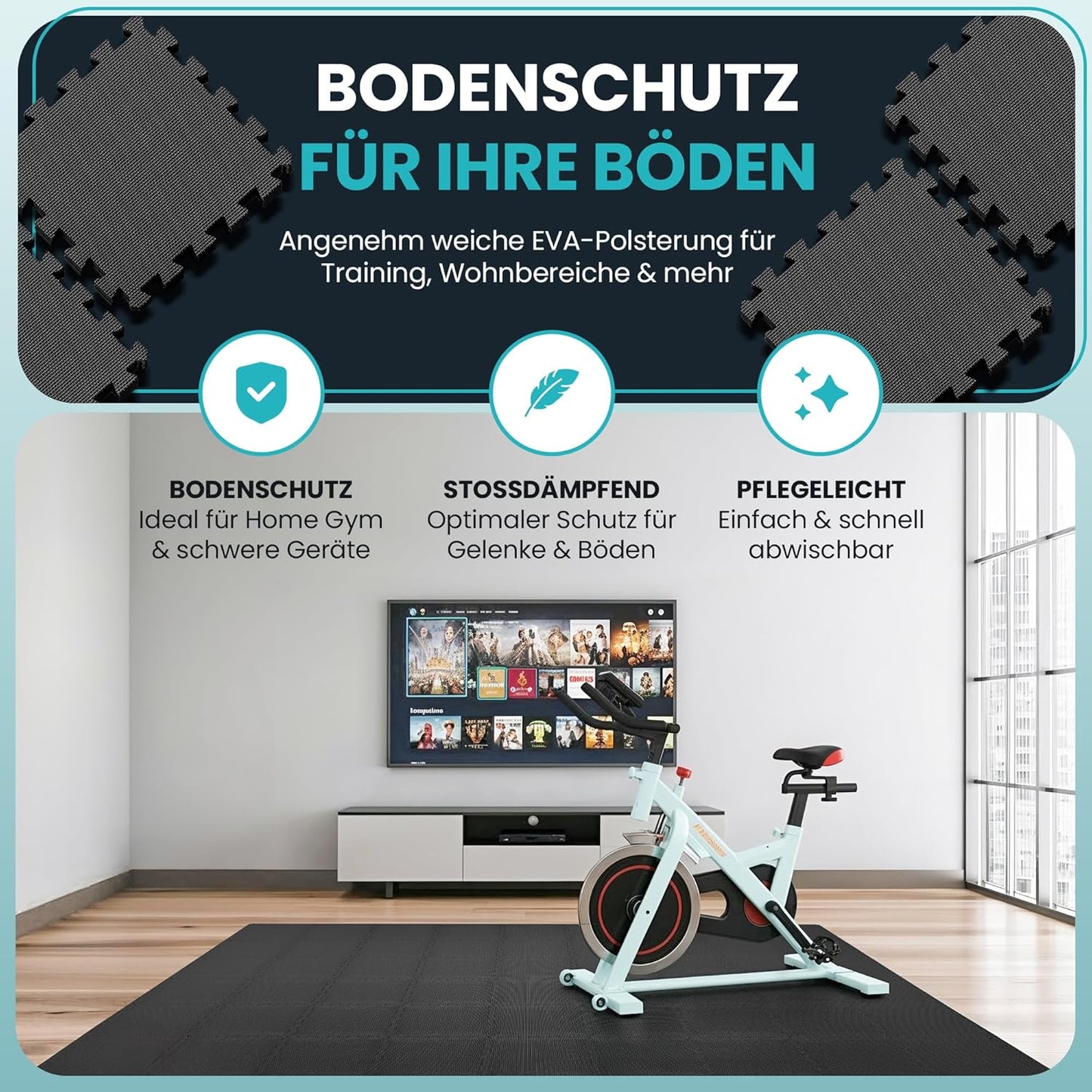 Bodenschutzmatten-Set, Schwarz
