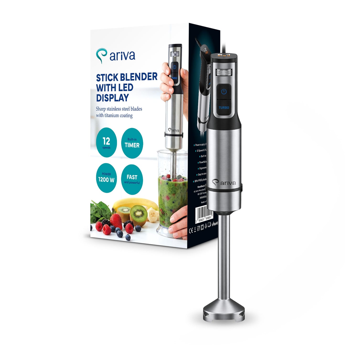 Stabmixer mit LED-Display & Timer