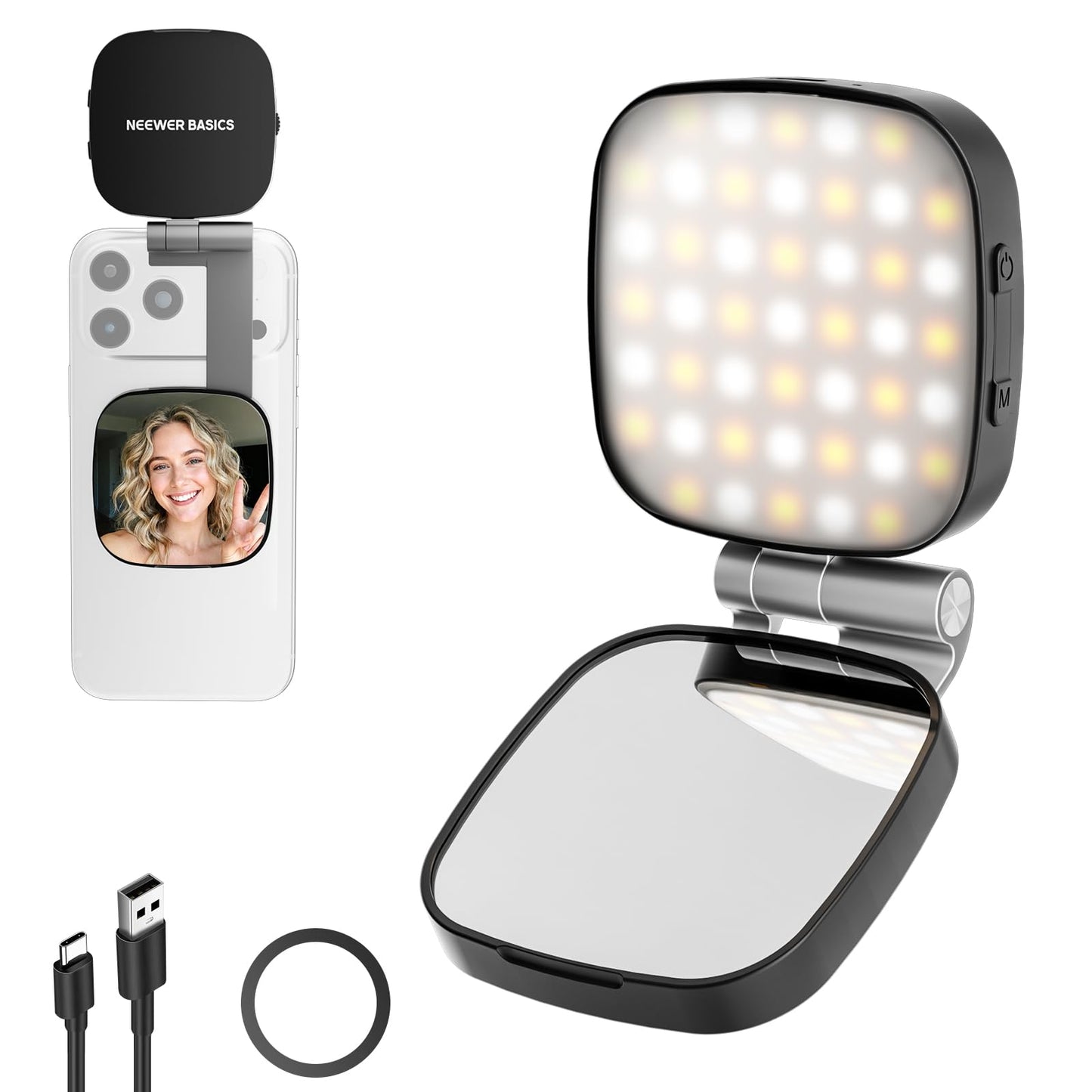 Magnetisches Selfie-Licht, NL45B Schwarz