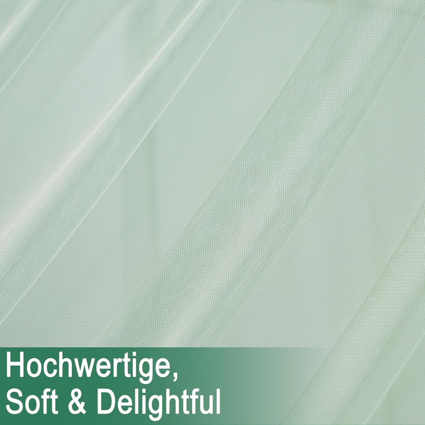 2-teiliges Betthimmel-Set für Hausbetten, H350 x B150 cm (2er Pack) Grün