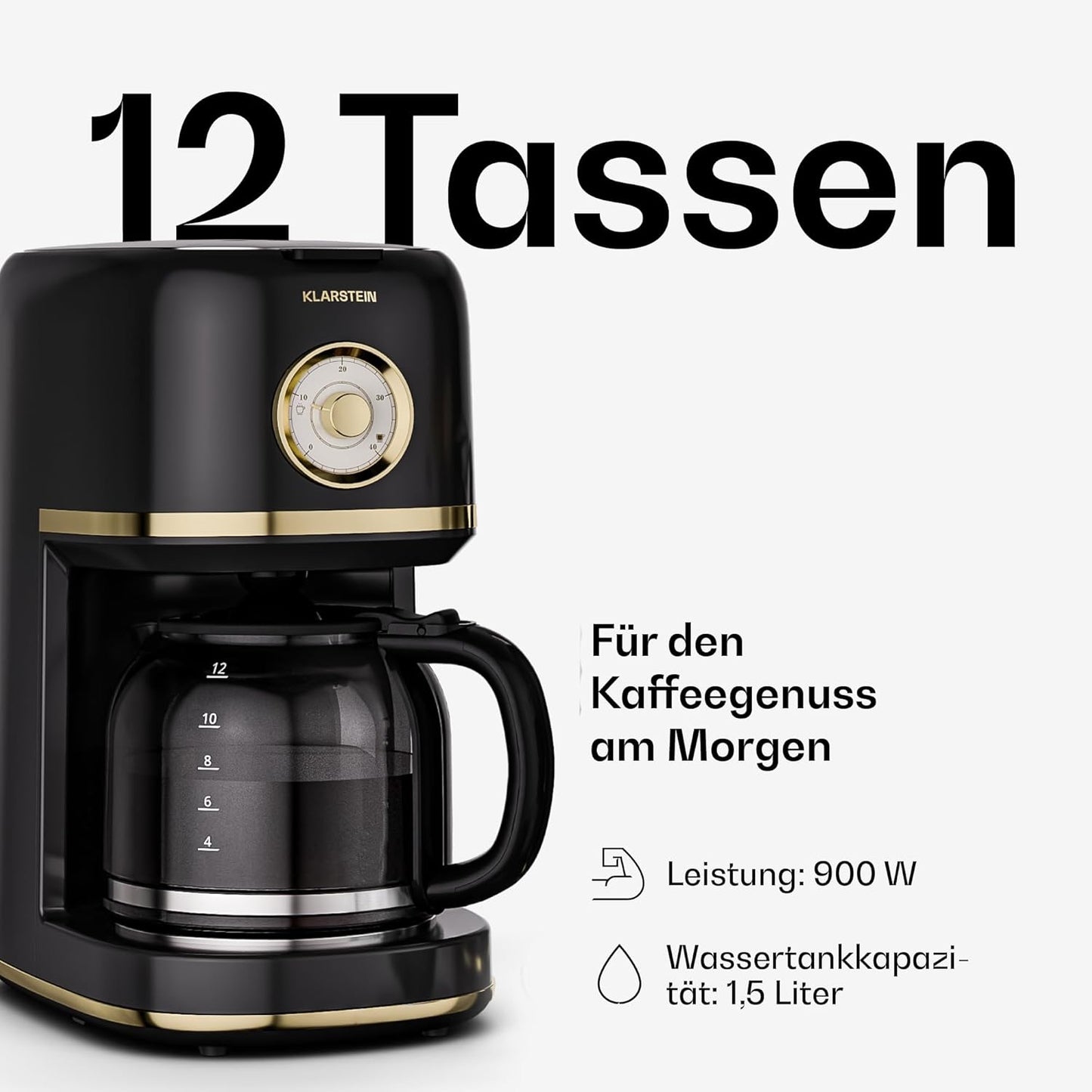 Victoria Filterkaffeemaschine (Retro-Design), Schwarz