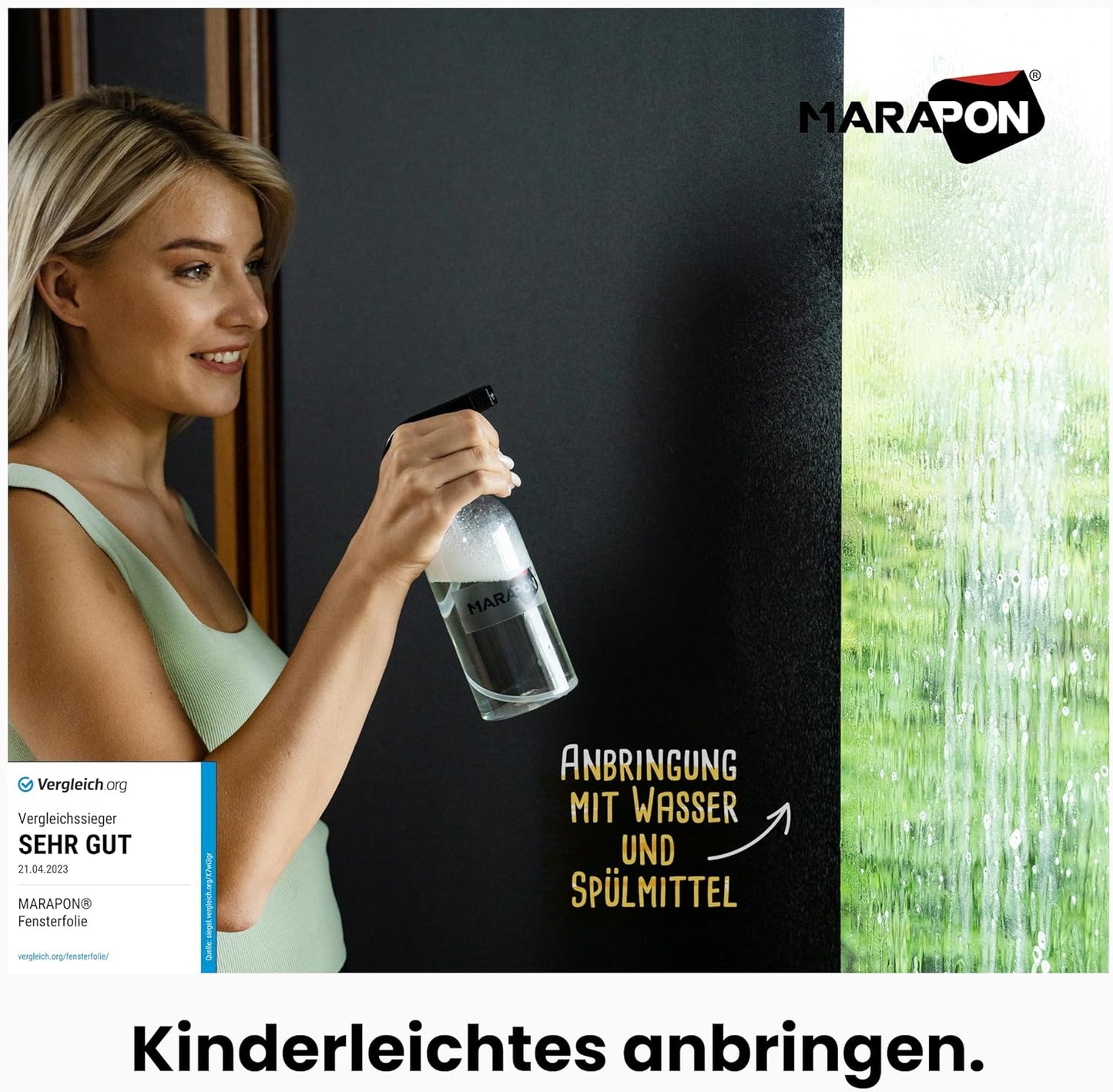 Statisch haftende Verdunkelungsfolie mit Zubehör, Schwarz 1.05 x 2 m Statisch Haftend