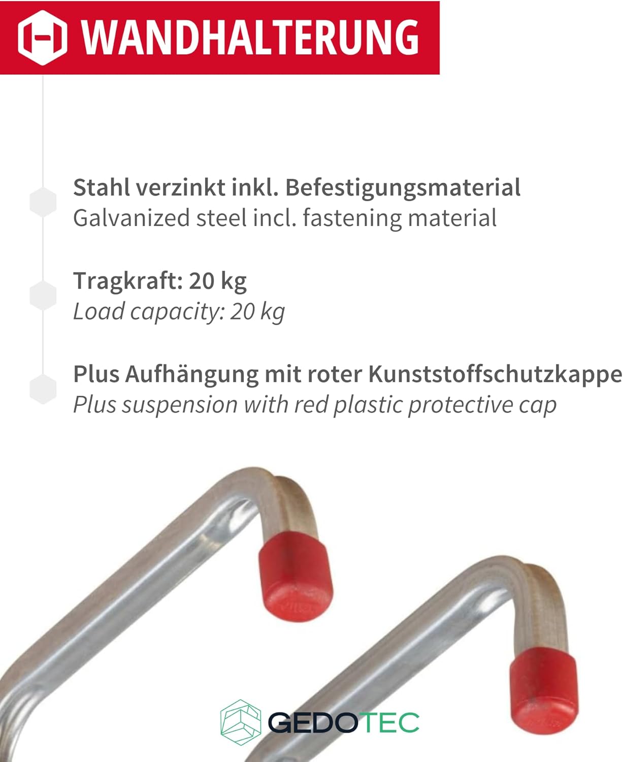 Wandhaken-Set für Geräte, 6 173 mm
