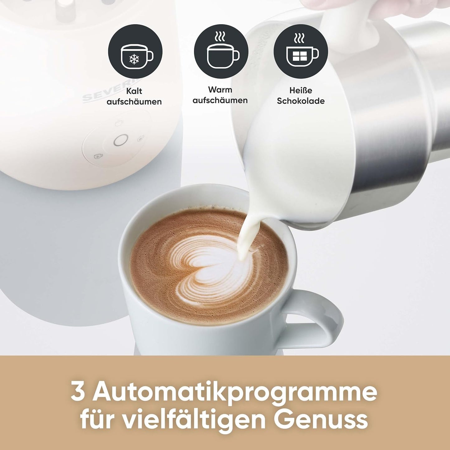 Induktions-Milchaufschäumer SM 3597 mit Schokoladenfunktion, Gelb