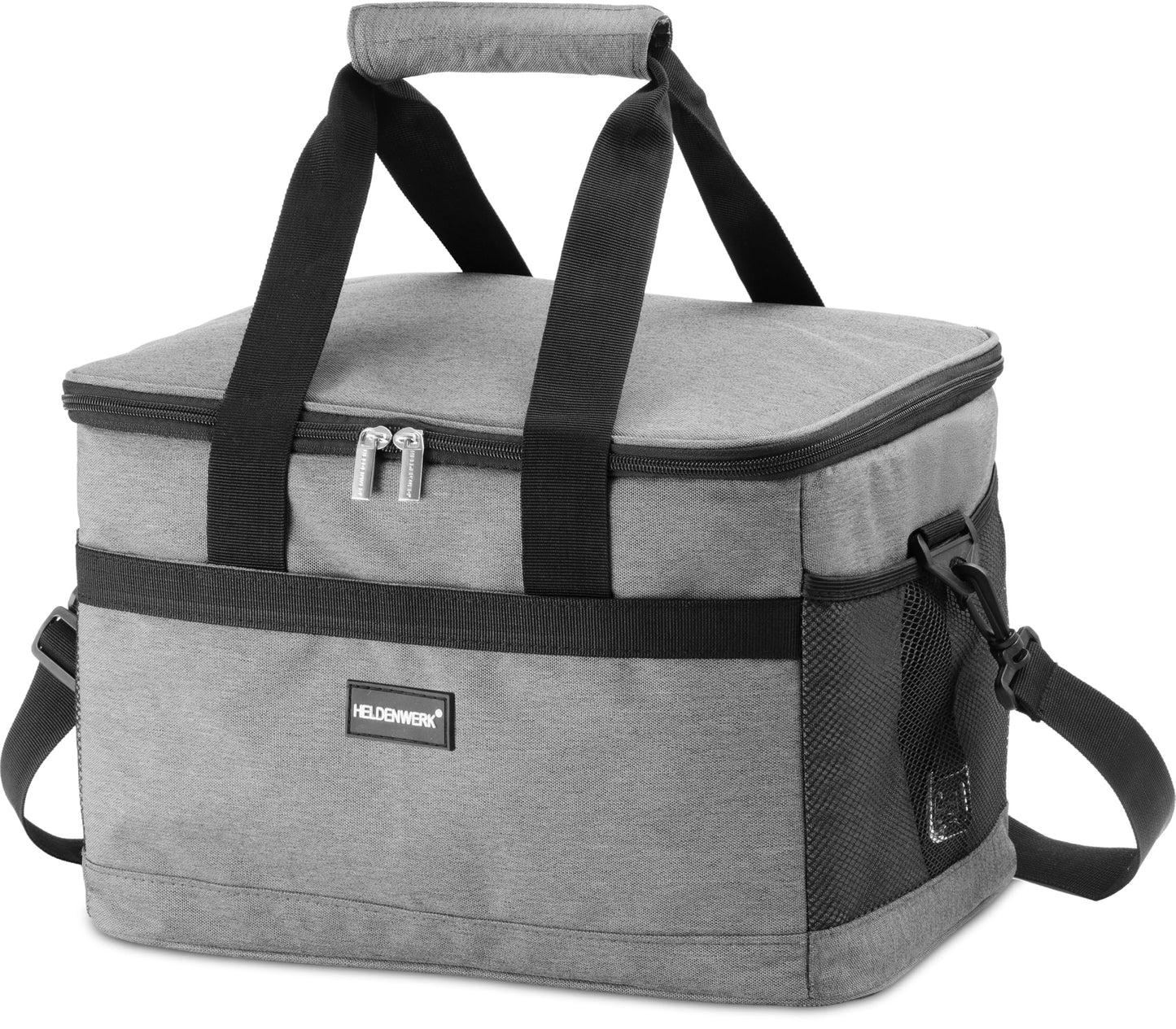 Faltbare Kühltasche mit 7 Fächern, Hellgrau 20L (L35 x B23 x H25 cm)