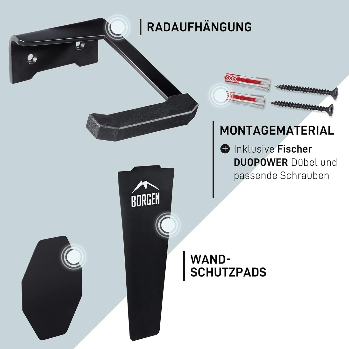 Vertikale Wandhalterung‎ B-01-013, 1er-Set