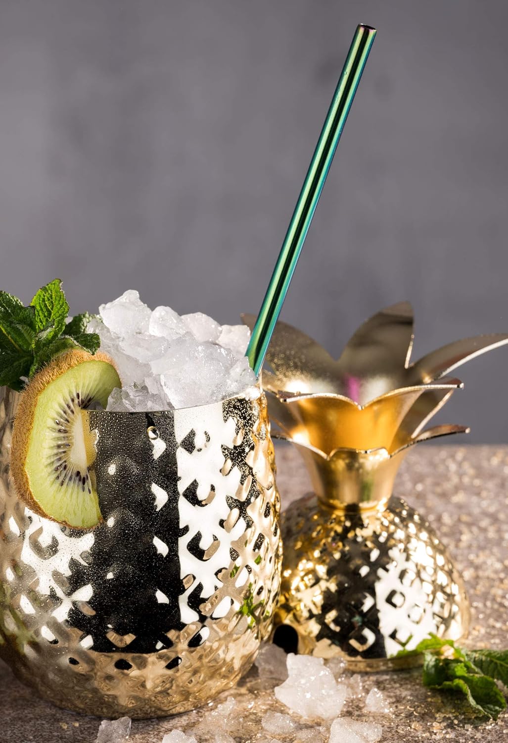Ananas Cocktail-Becher, Gold Poliert