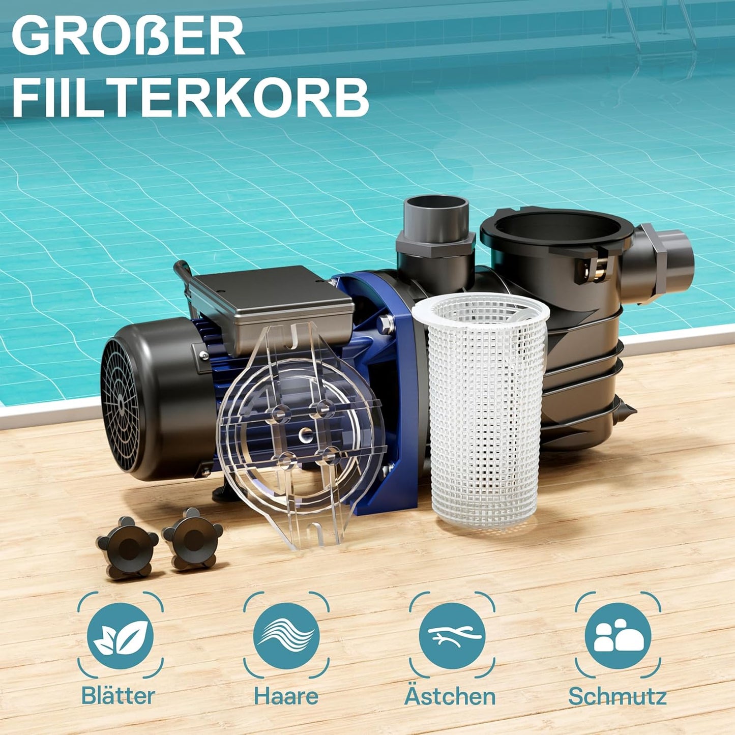 Schwimmbadpumpe, 15000 l/h 750 W