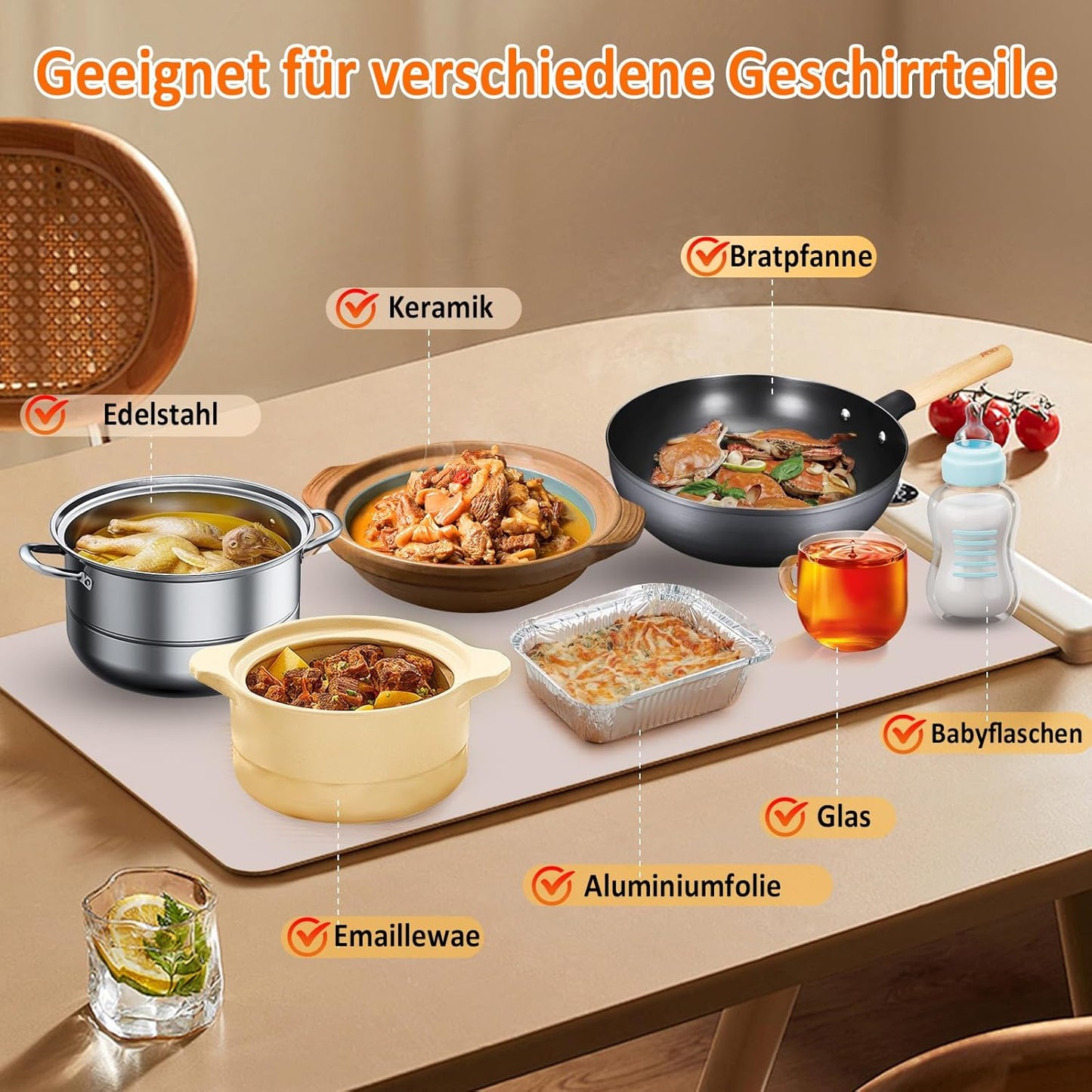 Elektrische Warmhalteplatte (40-120℃) Faltbar