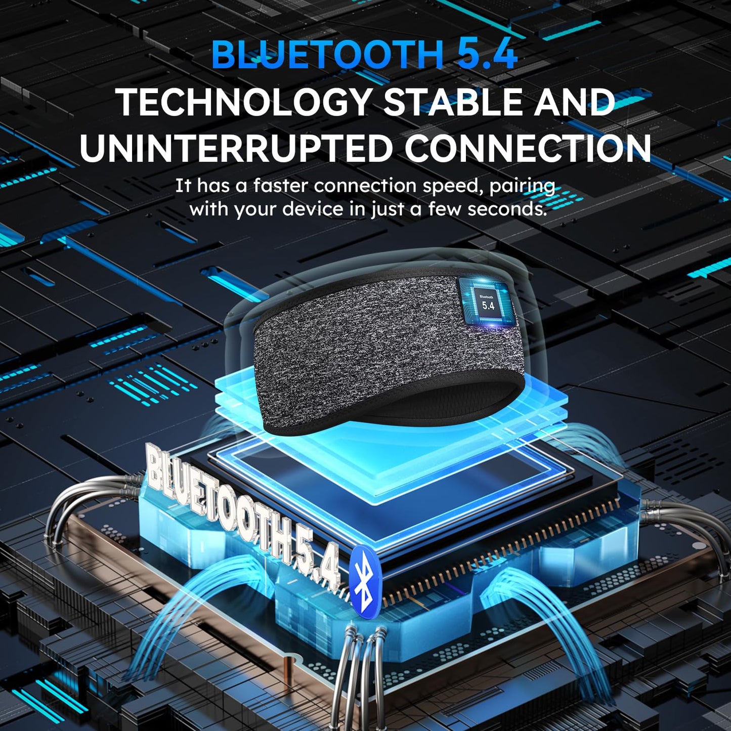 Bluetooth Schlafkopfhörer Stirnband, Grau