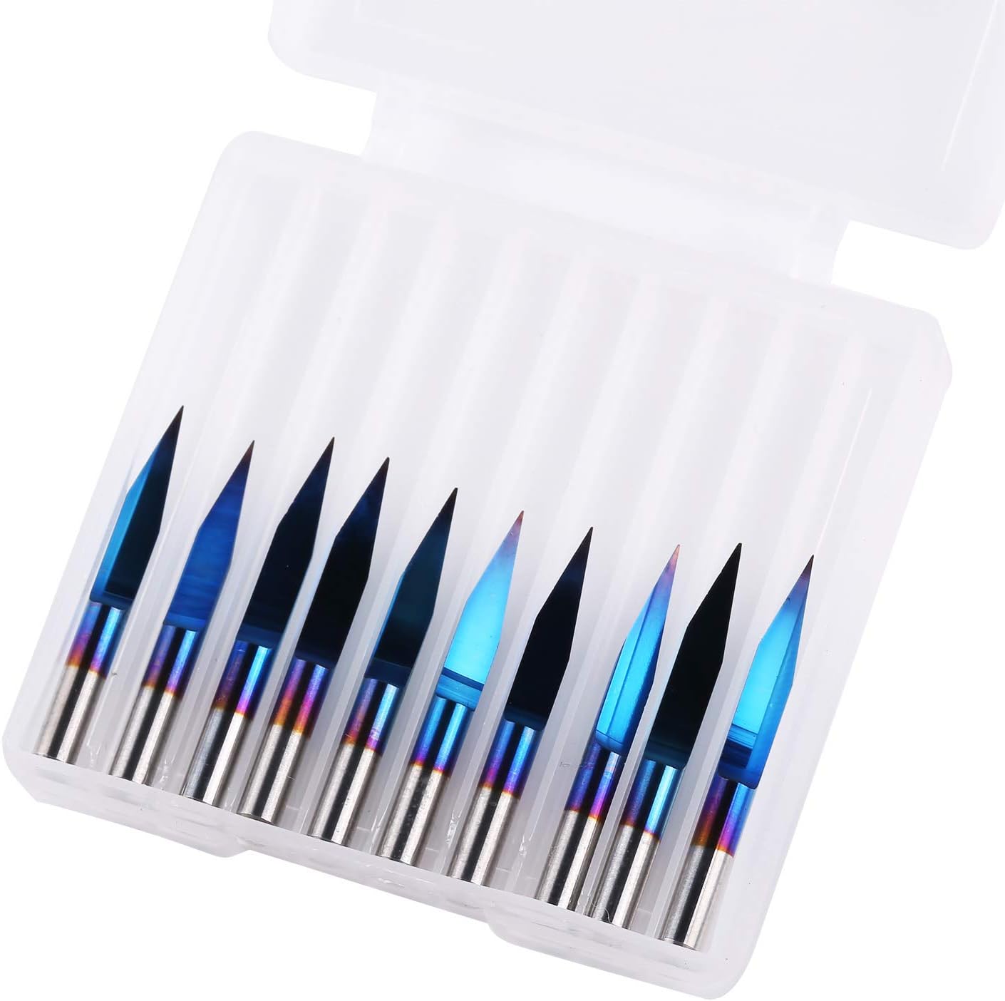 Nano Blue Coat CNC Fräser-Set, 20 Grad 0,1 mm Spitze