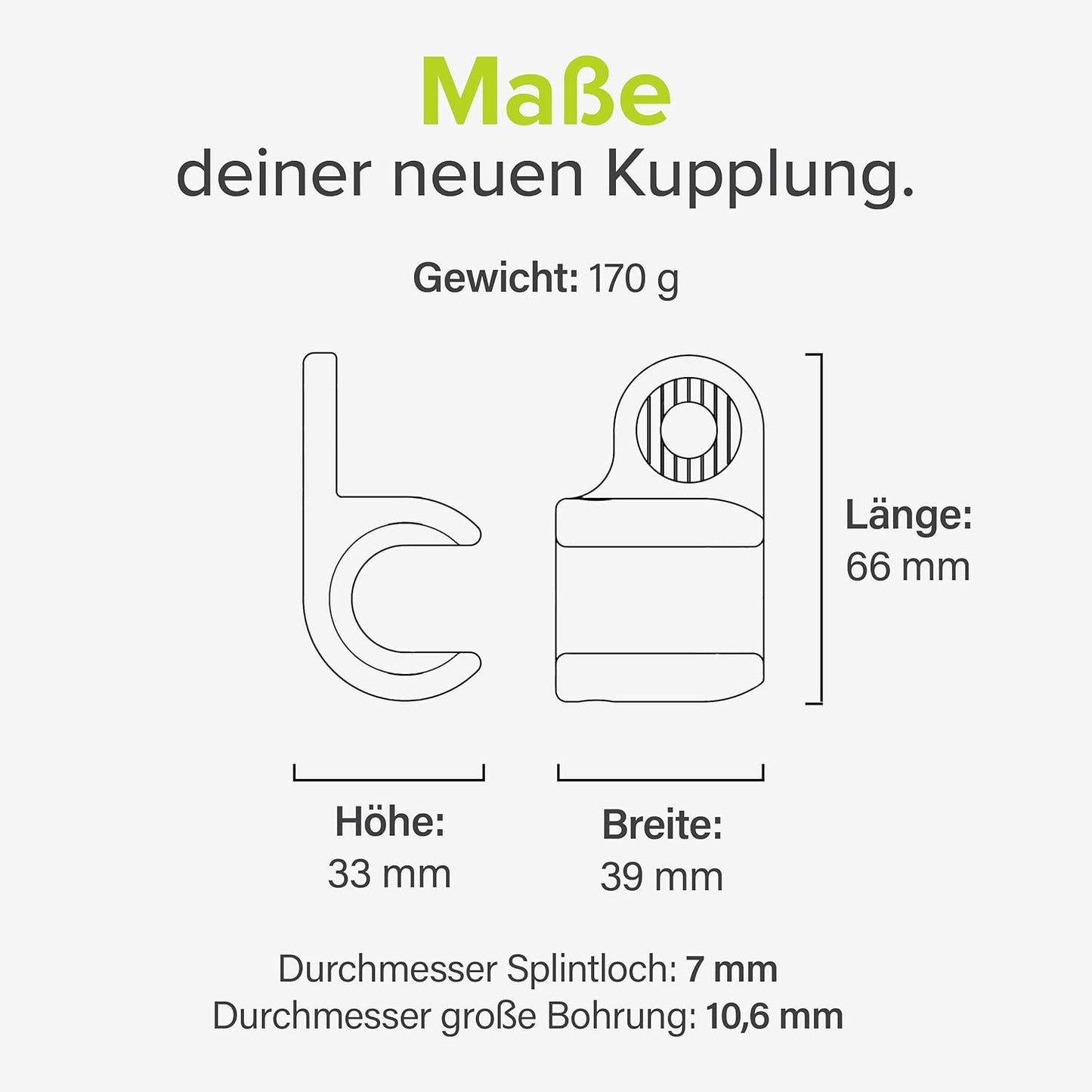 Fahrradanhängerkupplung für Thule Modelle, 2-tlg