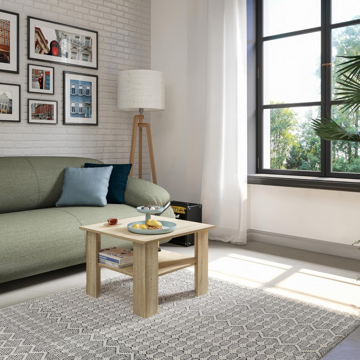 Quadratischer Couchtisch Vienna, 60 x 60 x 43 cm Sonoma Eiche