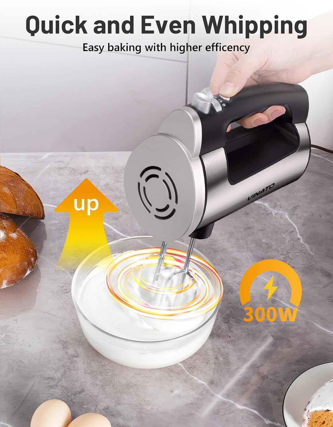 Elektrischer Handmixer, Schwarz