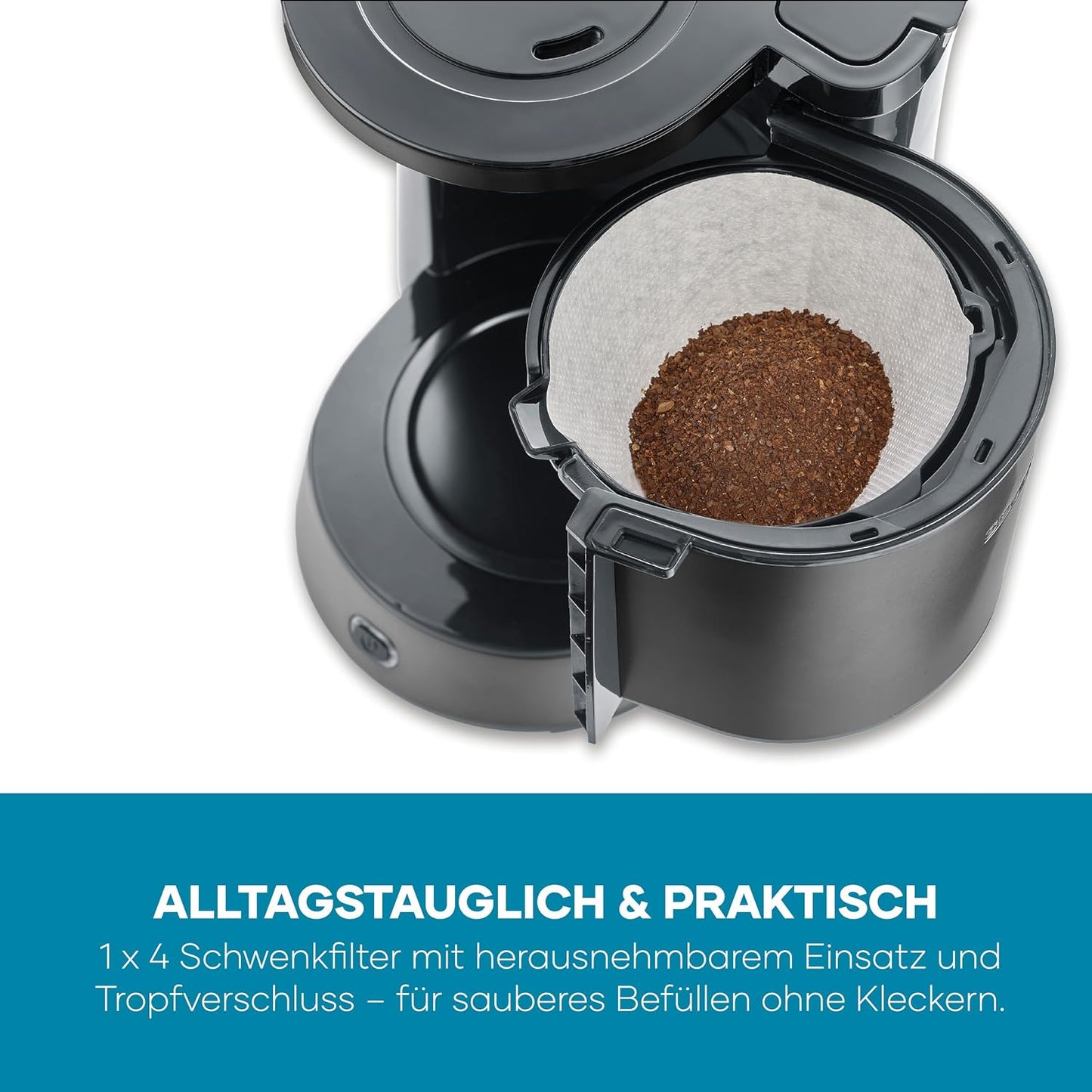 KA 9340 Filterkaffeemaschine, Dark Inox Glaskanne