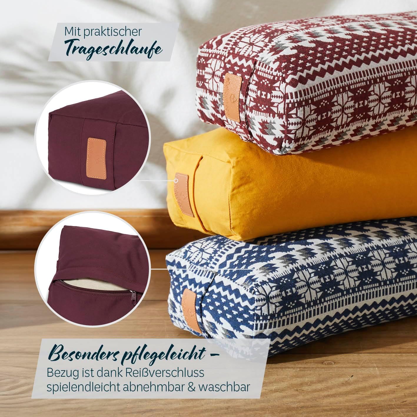 Yogabolster »Paravati« mit Bio-Füllung, waschbar, Buchweizen Violett