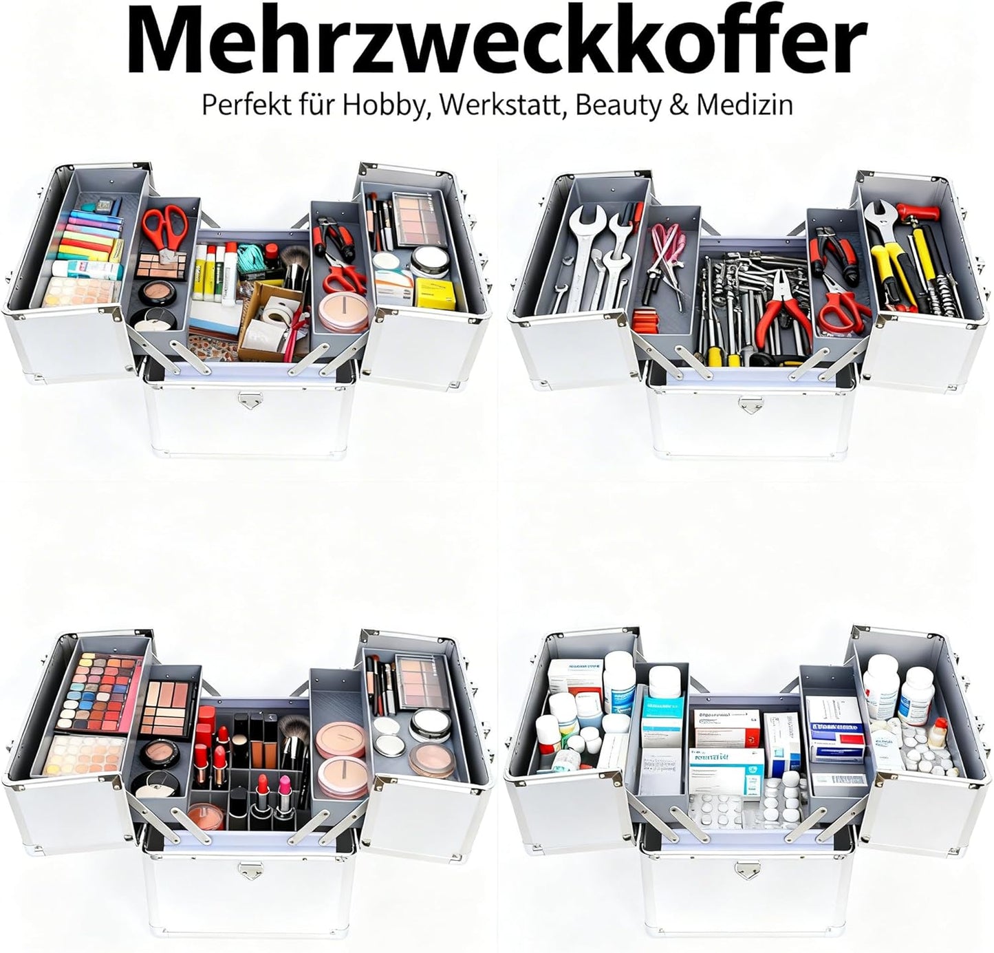 Aufbewahrungskoffer, Silber X-Large