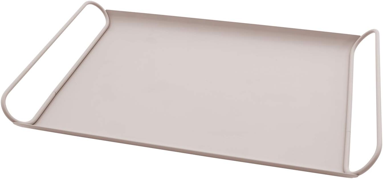 Metall-Serviertablett mit Handgriffen, Rosa 37.5 x 25.5 x 4 cm
