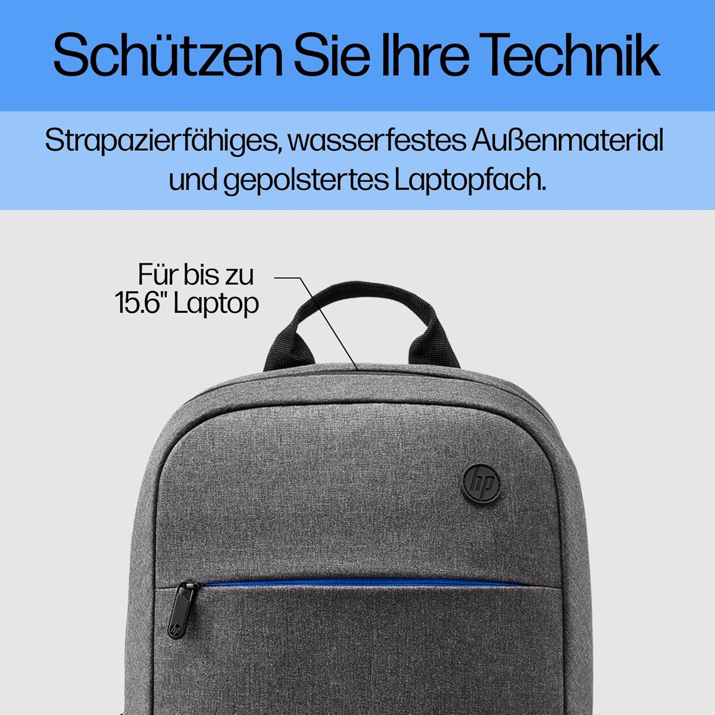 Laptoprucksack 15,6 Zoll wasserabweisend & robust, 15,6 Zoll Rucksack Grau