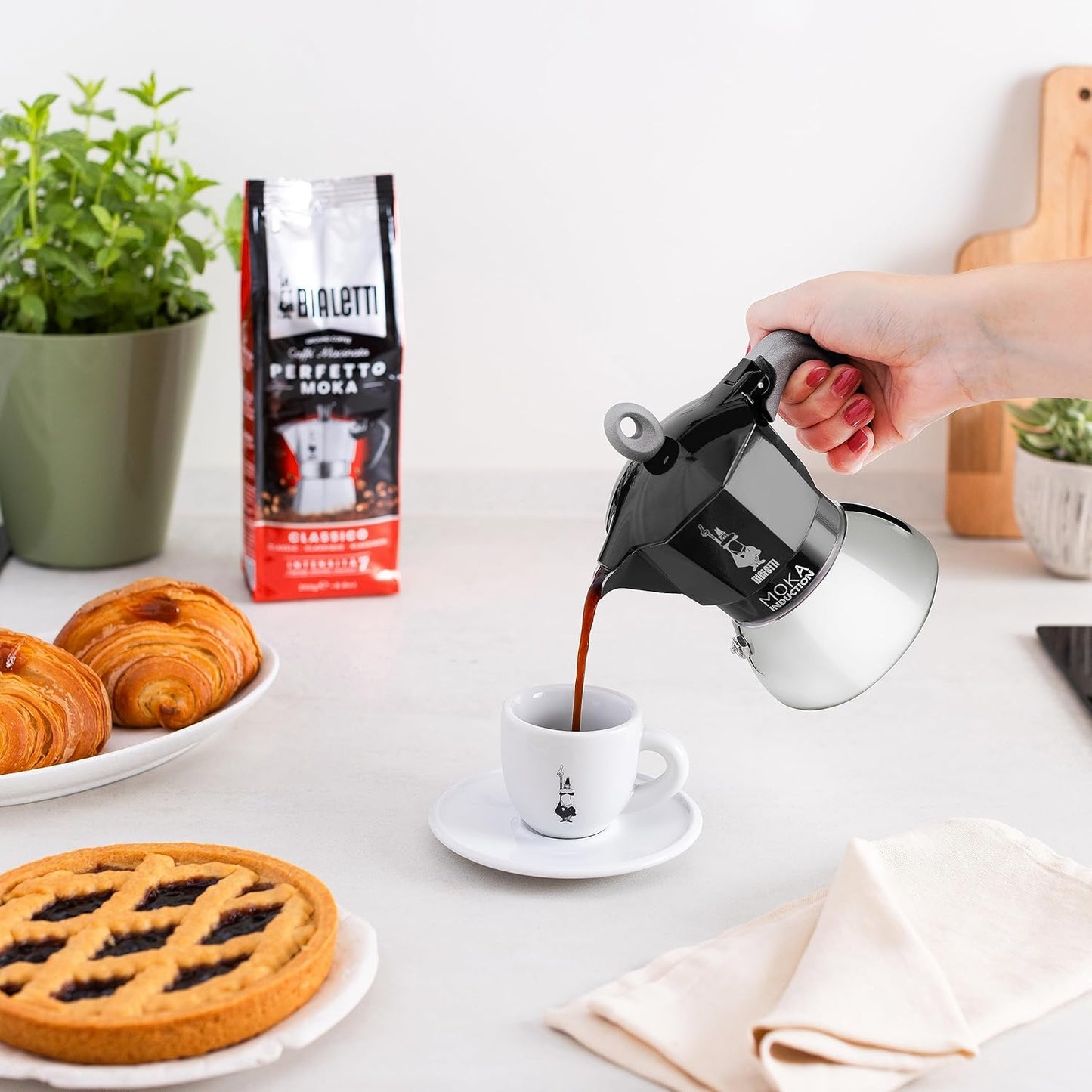 Moka-Kanne für Induktionsherde (6 Tassen), 6 Tassen New Moka Induction Schwarz