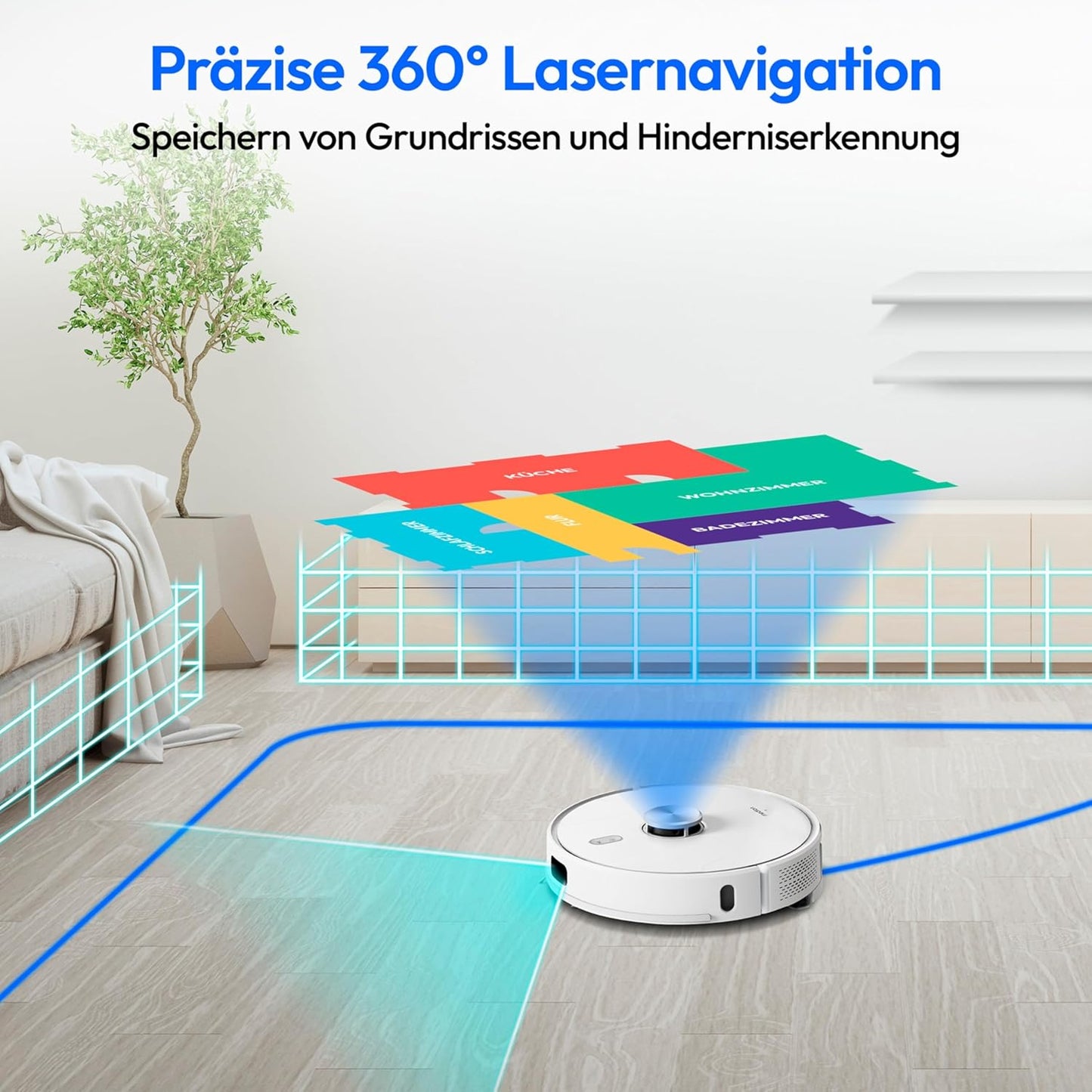 Saugroboter X41 SW+ Lasernavigation und Wischfunktion, X41SW+