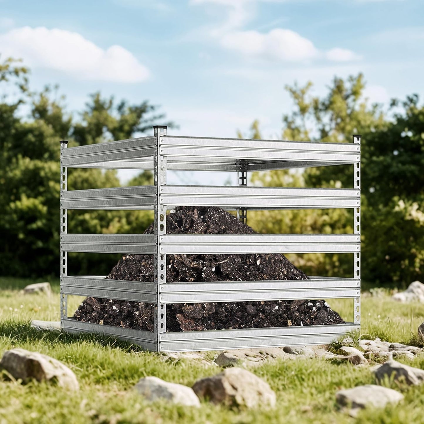 Gartenkomposter, Metall 100x100x90 cm