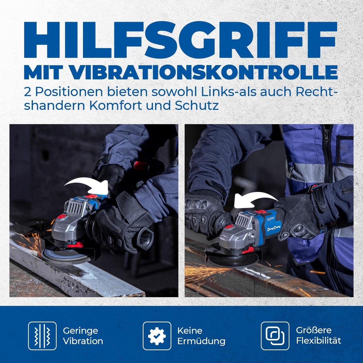 Akku-Winkelschleifer ‎DCSM04-125, 9000 U/min, 1000W Winkelschleifer mit Akku