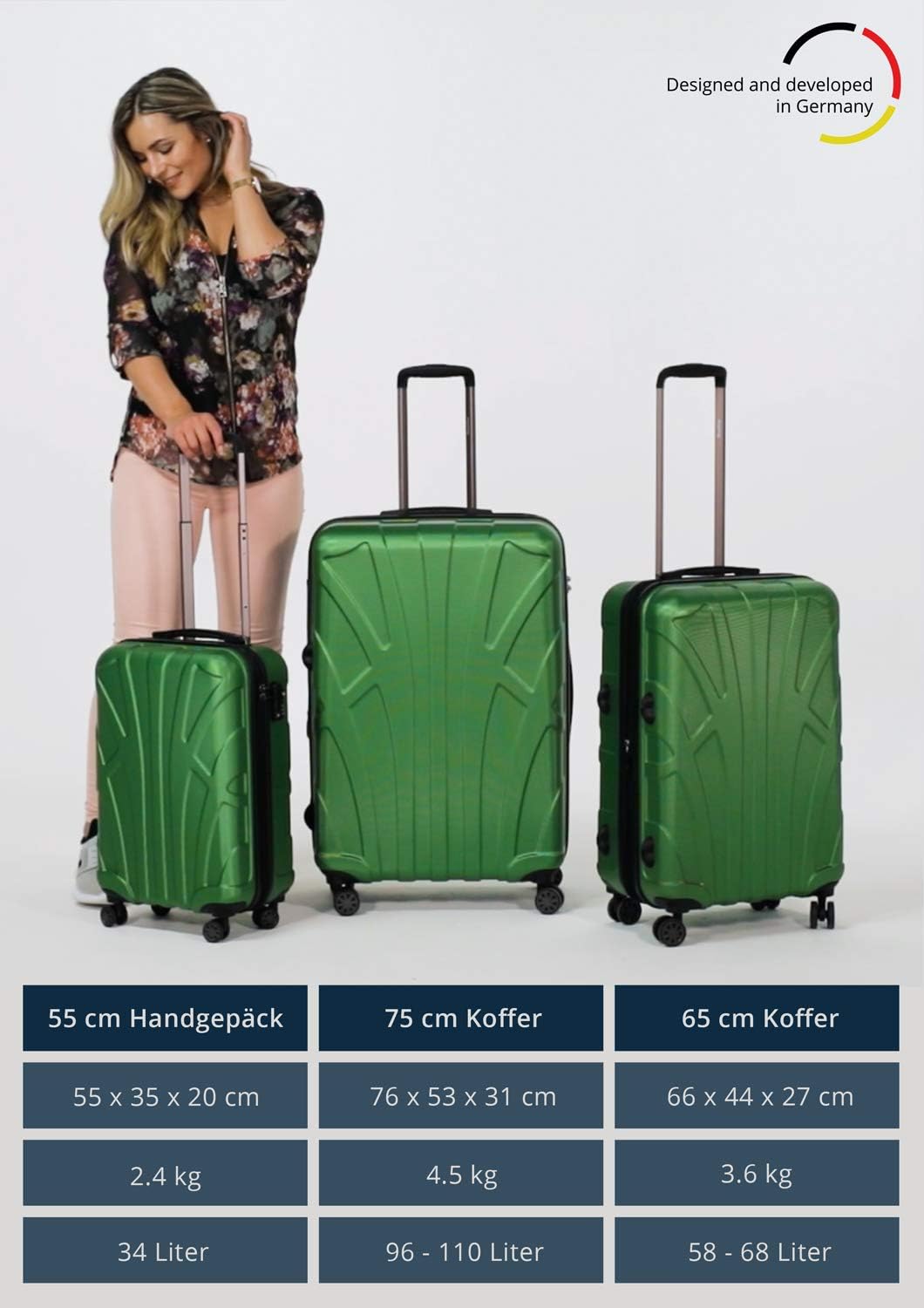 Handgepäck Hartschalen-Koffer, Pool Blue 55 cm