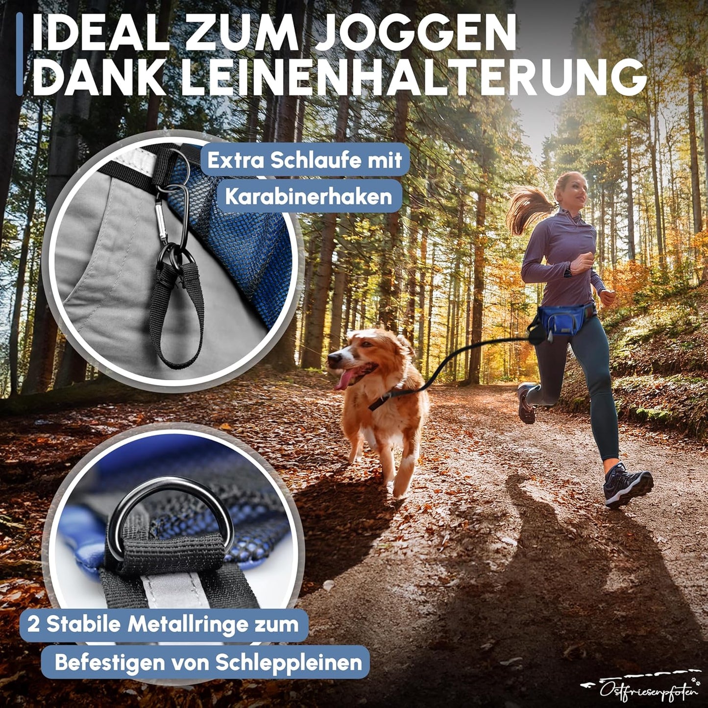 Leckerli-Bauchtasche Talea mit Magnetverschluss und wechselbarem Innenfutter, M Dunkelblau