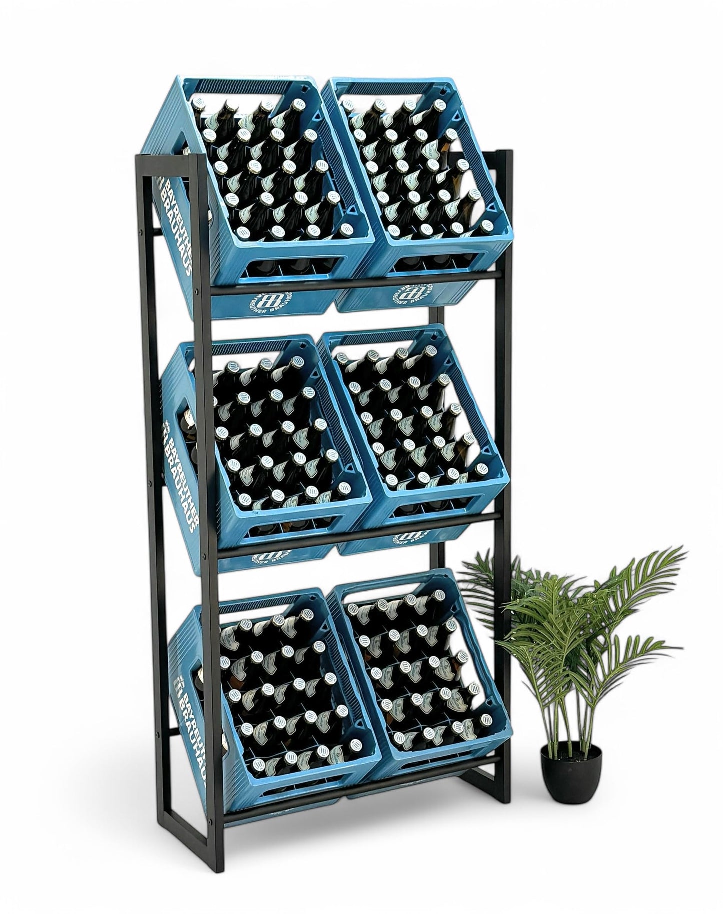 Getränkekistenregal für 6 Kisten, 6 Kisten Breite 71 cm / Hoch 141 cm