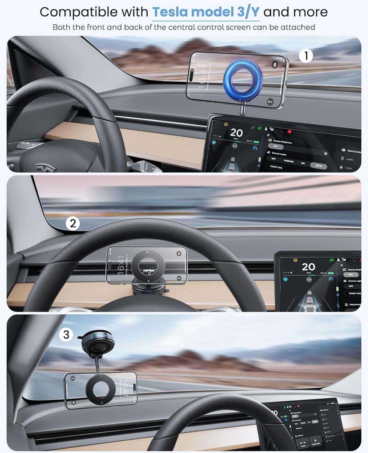 Magnetische Handyhalterung fürs Auto, 360° verstellbar, Schwarz