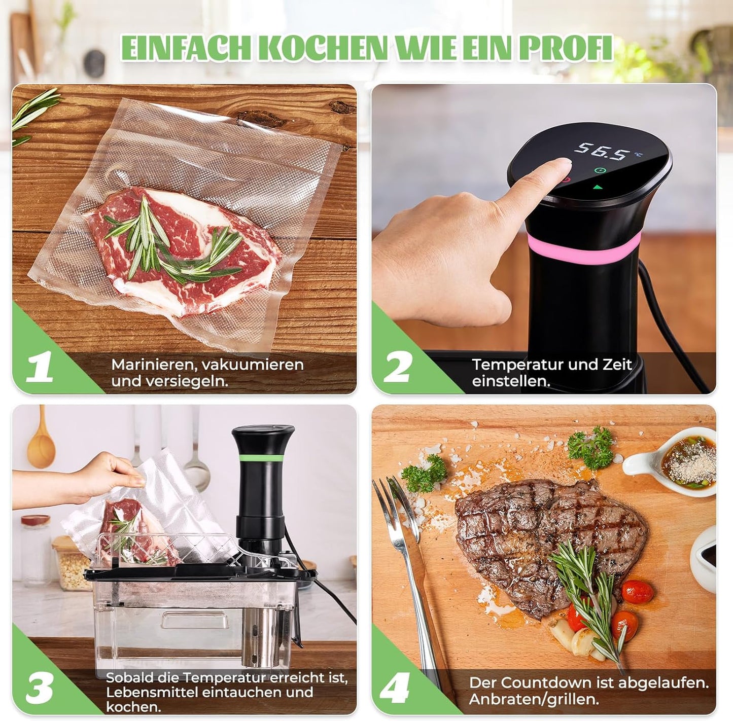 Sous Vide Stick mit LCD Touchdisplay