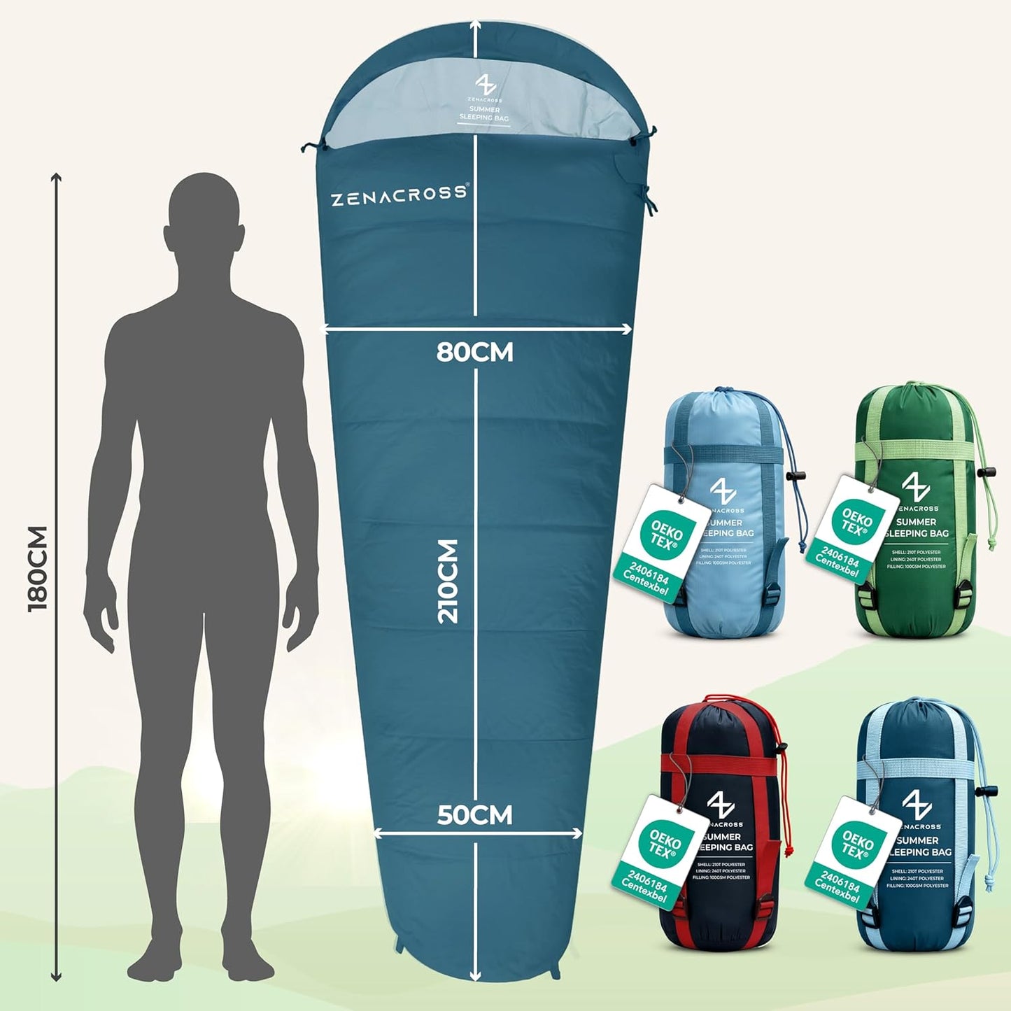 Ultraleichter Sommerschlafsack, Marineblau