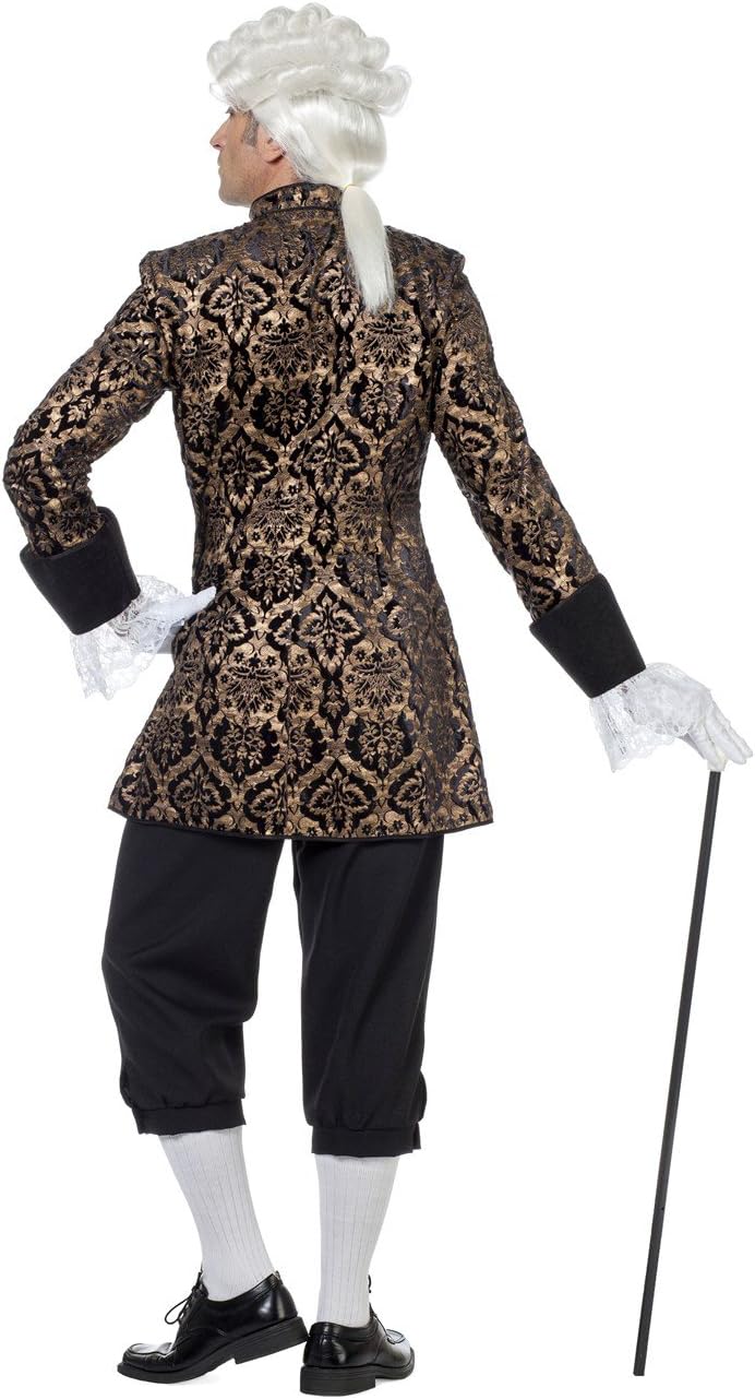 Herren Barock Rokoko Kostüm, 56 Schwarz/Gold/Weiss